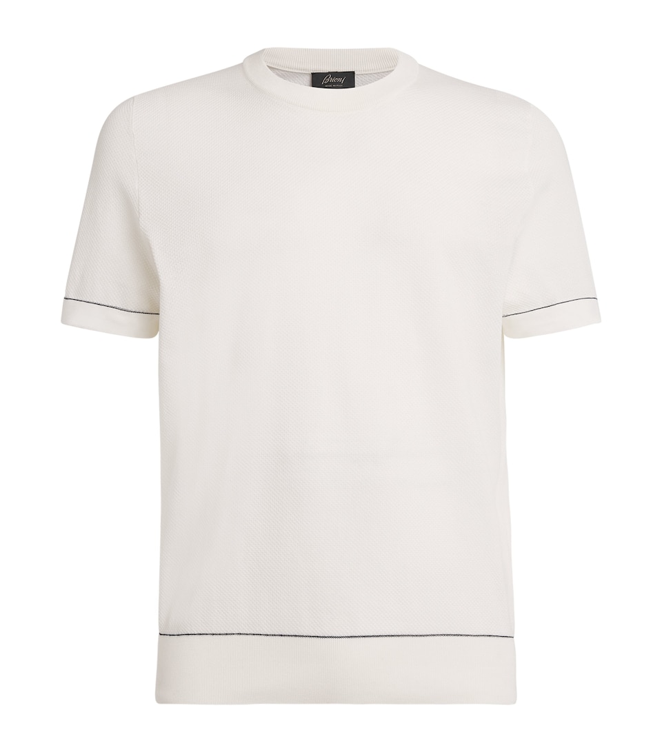 Brioni Mens Sea Island Cotton Knitted T-Shirt