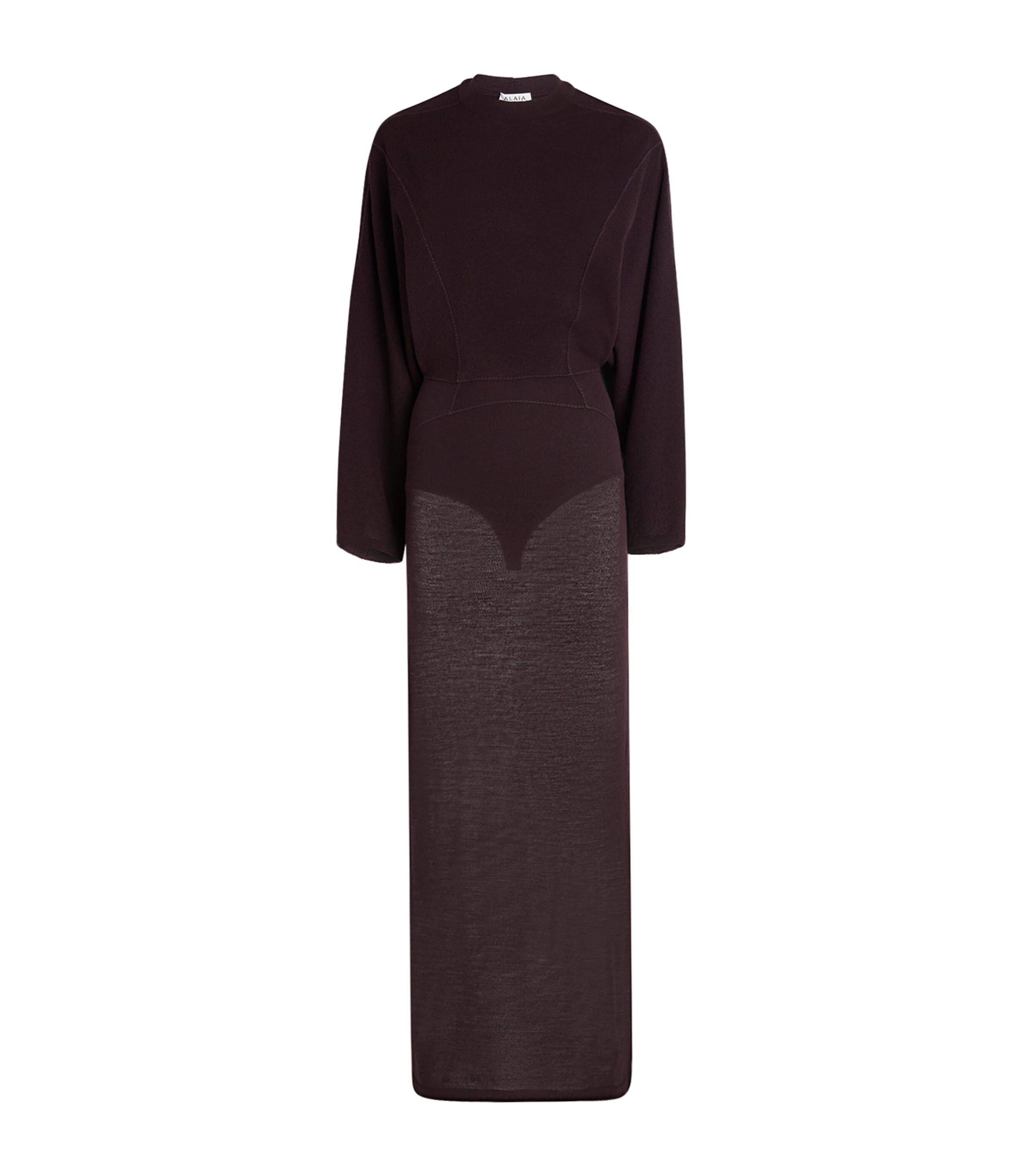 Alaïa Womens Sheer Maxi Dress Aubergine