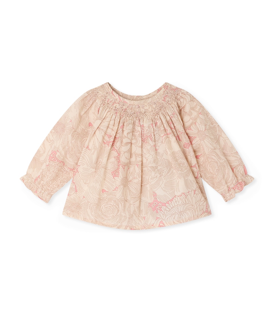 Bonpoint Cotton Floral Blouse (1-18 Months) Fl Rose Moyen