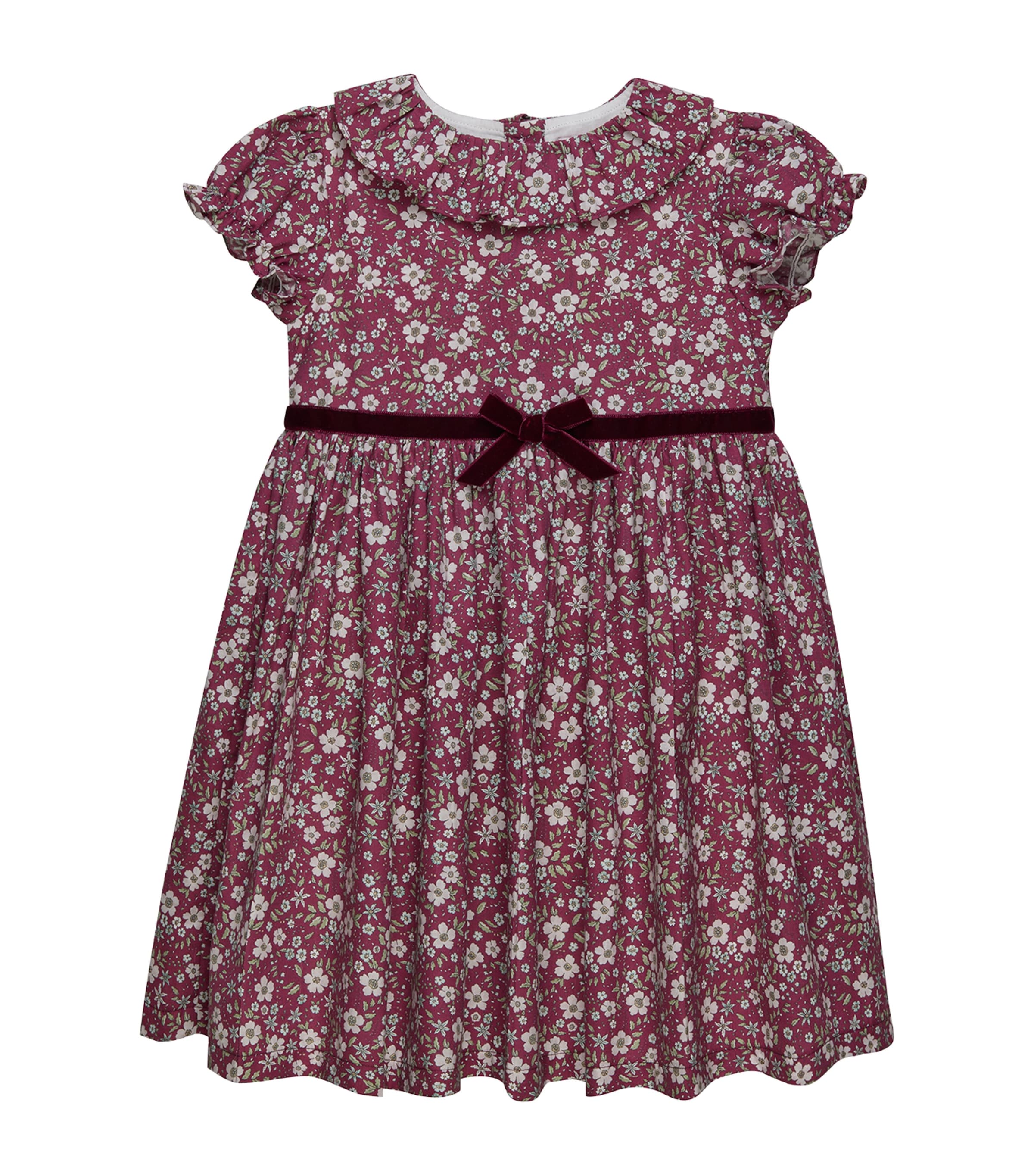 Trotters Floral Maggie Dress (2-5 Years) Claret