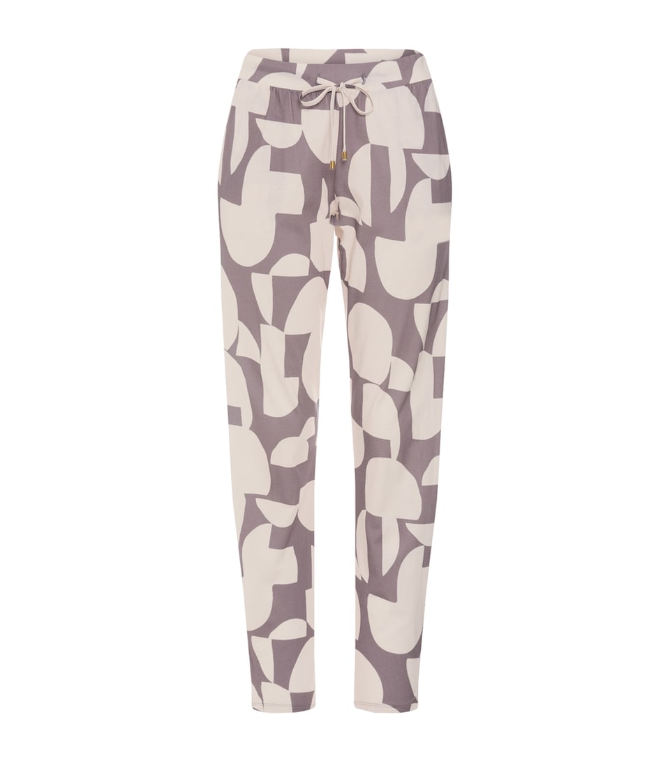 Hanro Womens Cotton-Modal Sleep & Lounge Pyjama Trousers Divided Circles