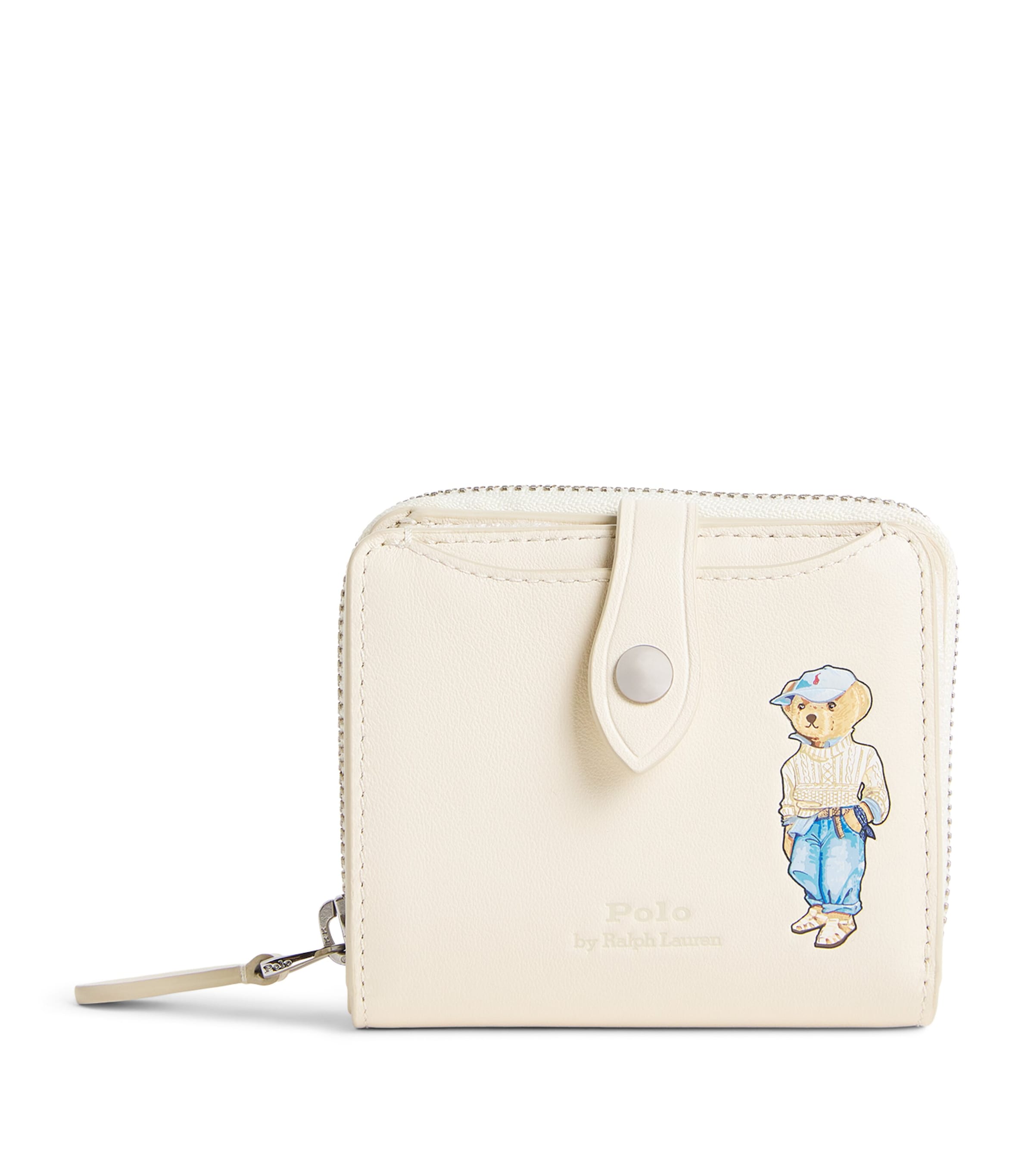 Leather Polo Bear Compact Wallet