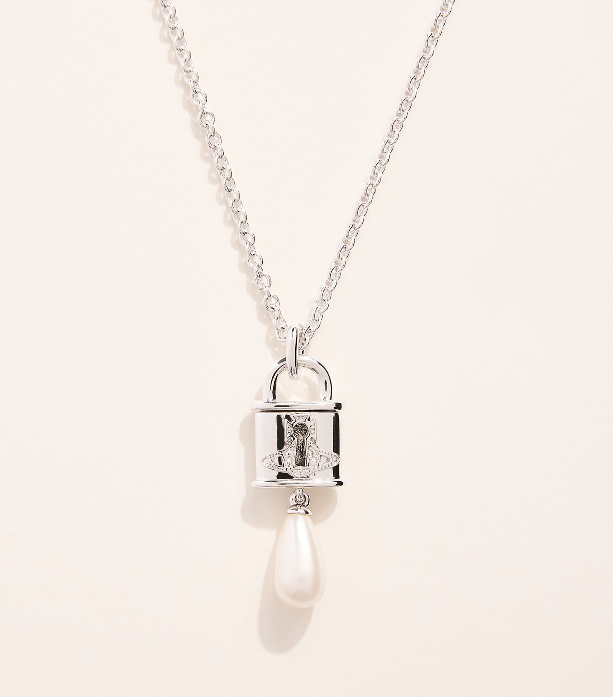 Vivienne Westwood Small Celestia Pendant Necklace Plat/crm Rs Prl