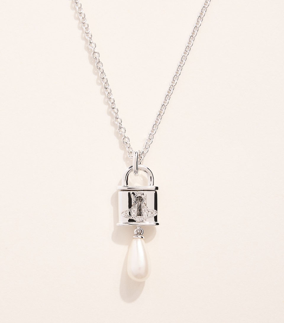 Vivienne Westwood Small Celestia Pendant Necklace Plat/crm Rs Prl
