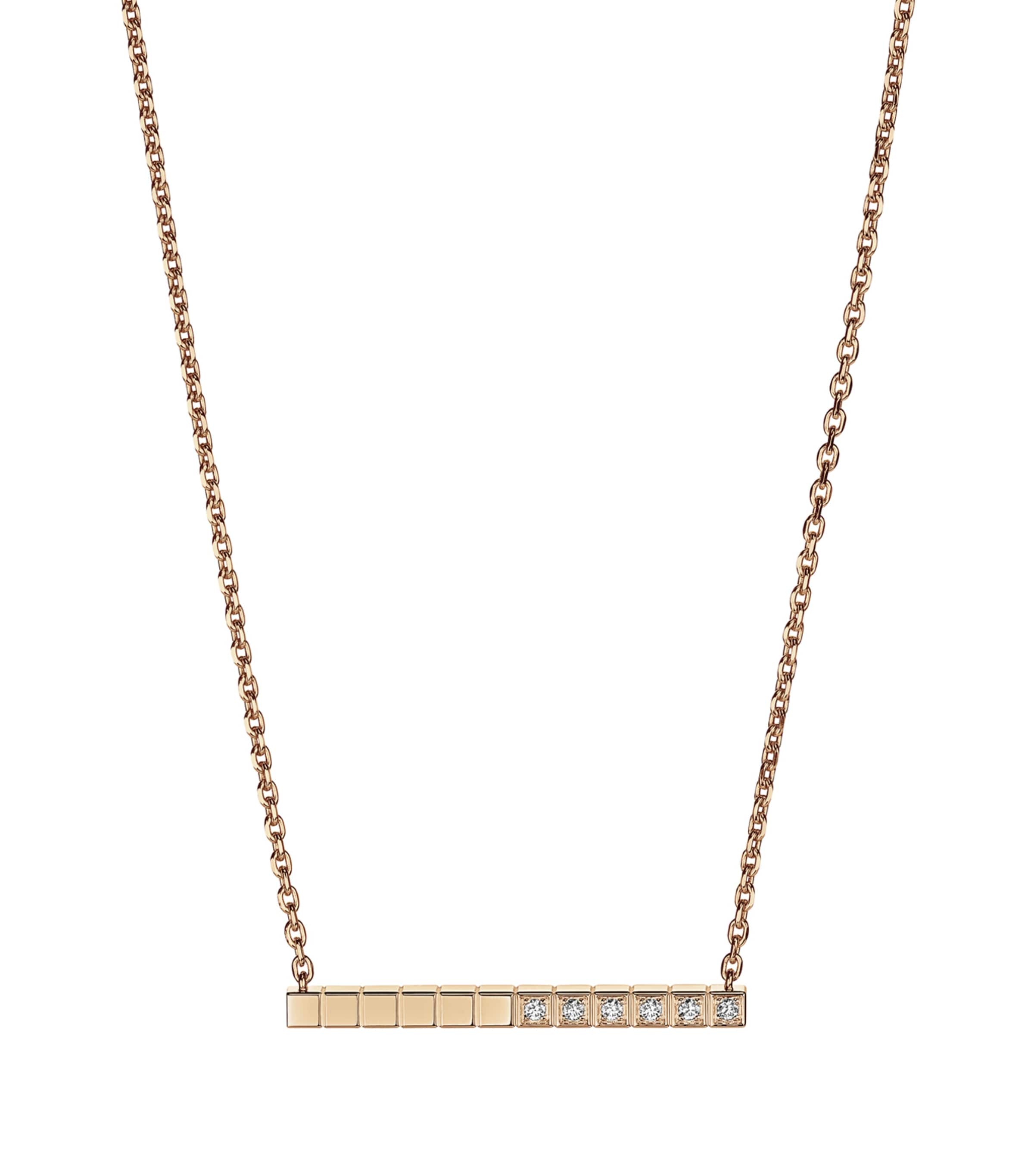 Rose Gold and Diamond Ice Cube Necklace