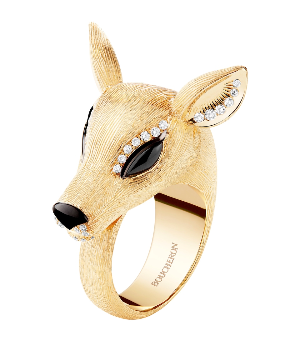 Yellow Gold and Diamond Animaux de Coll Ring