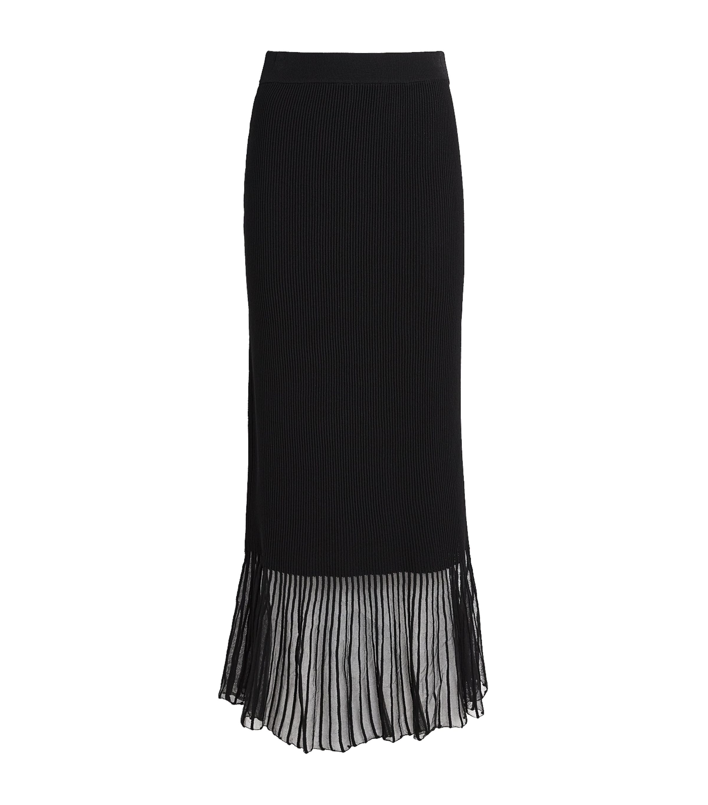 Claudie Pierlot Womens Rib-Knit Maxi Skirt Black