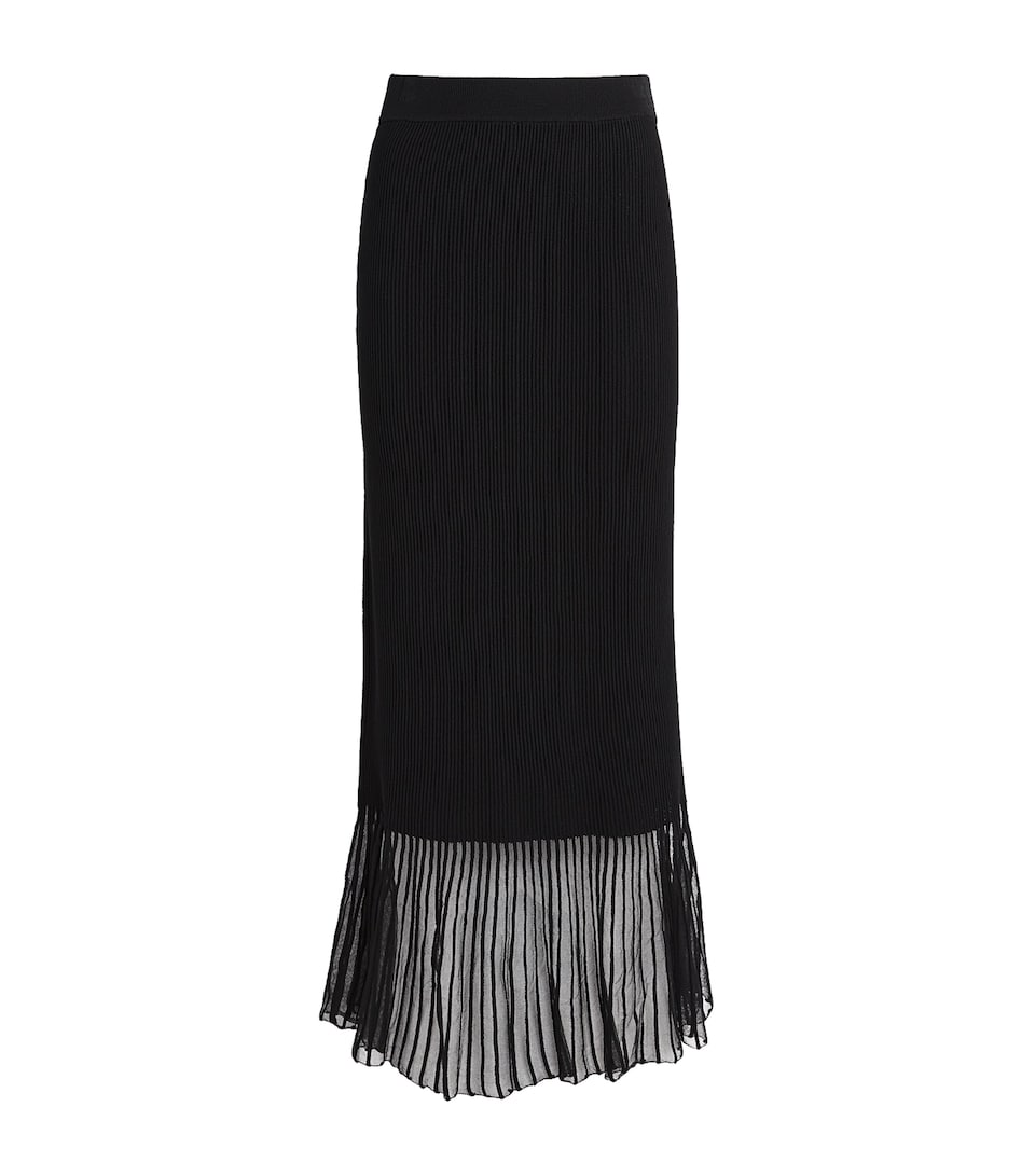 Claudie Pierlot Womens Rib-Knit Maxi Skirt Black