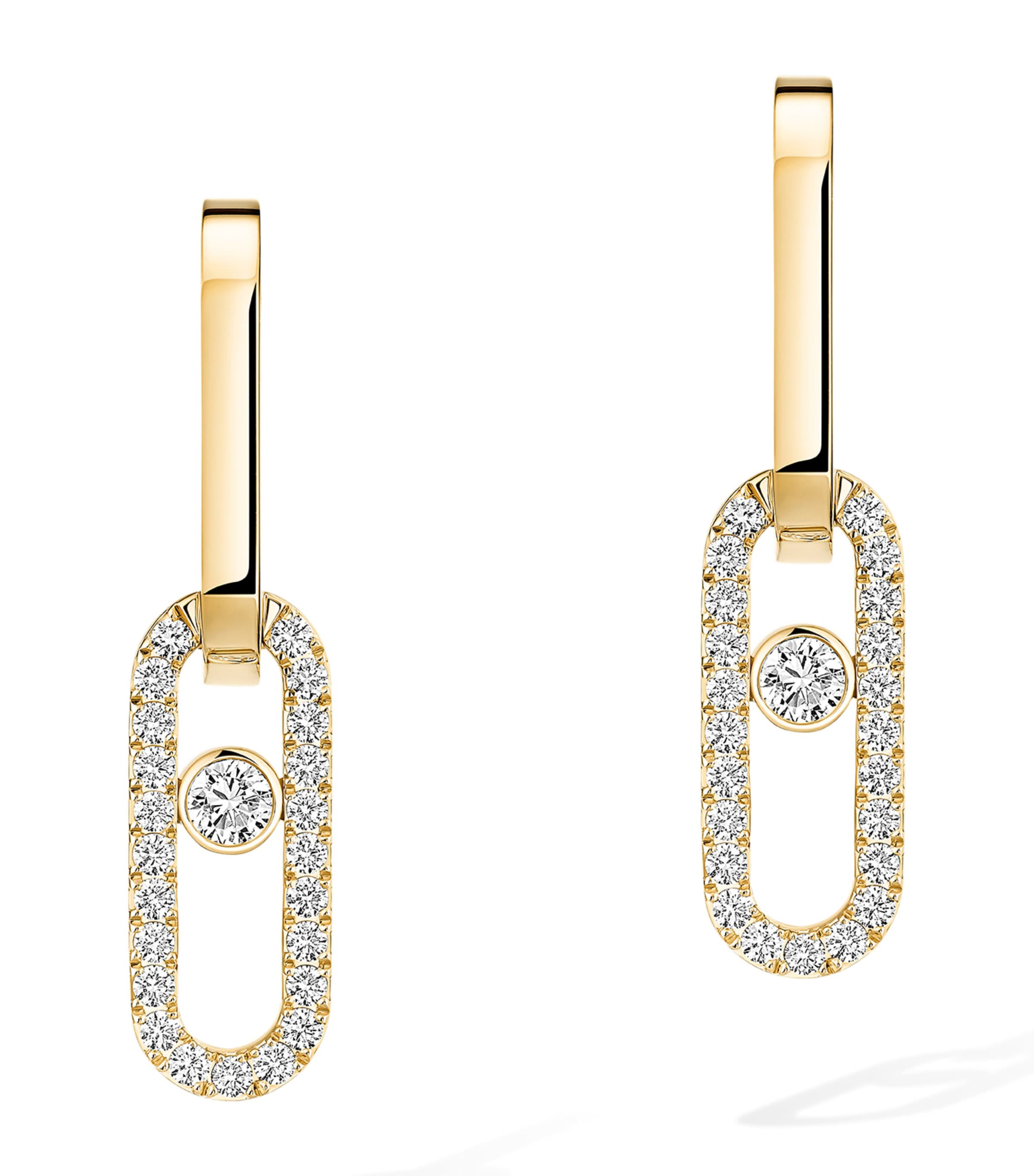 Messika Move Link Yellow Gold and Diamond Drop Earrings (0.85ct) Yellow Gold