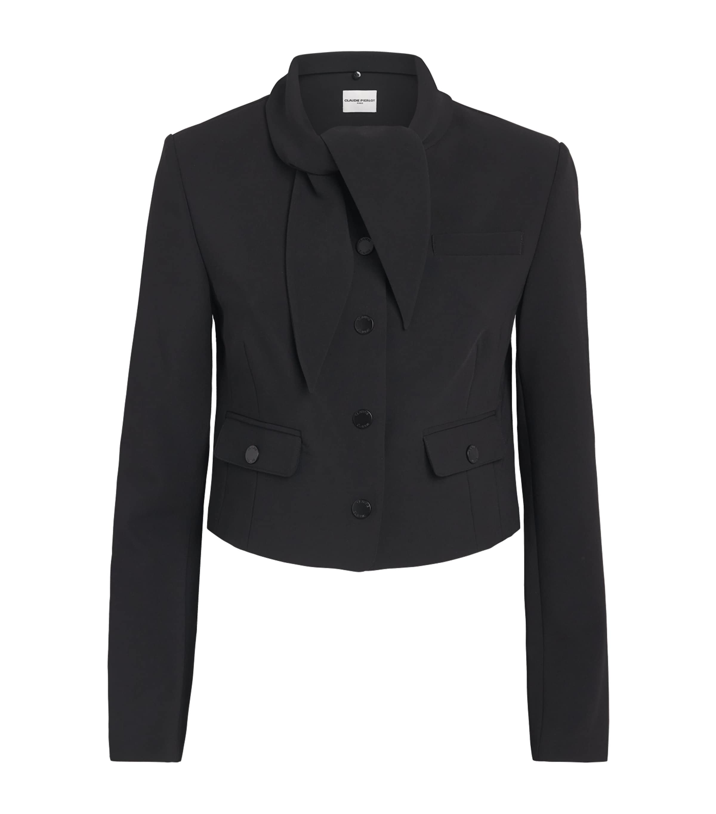 Claudie Pierlot Womens Tie-Scarf Jacket Black