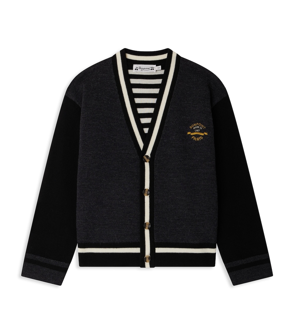 Wool Contrast-Stripe Cardigan (4-14 Years)