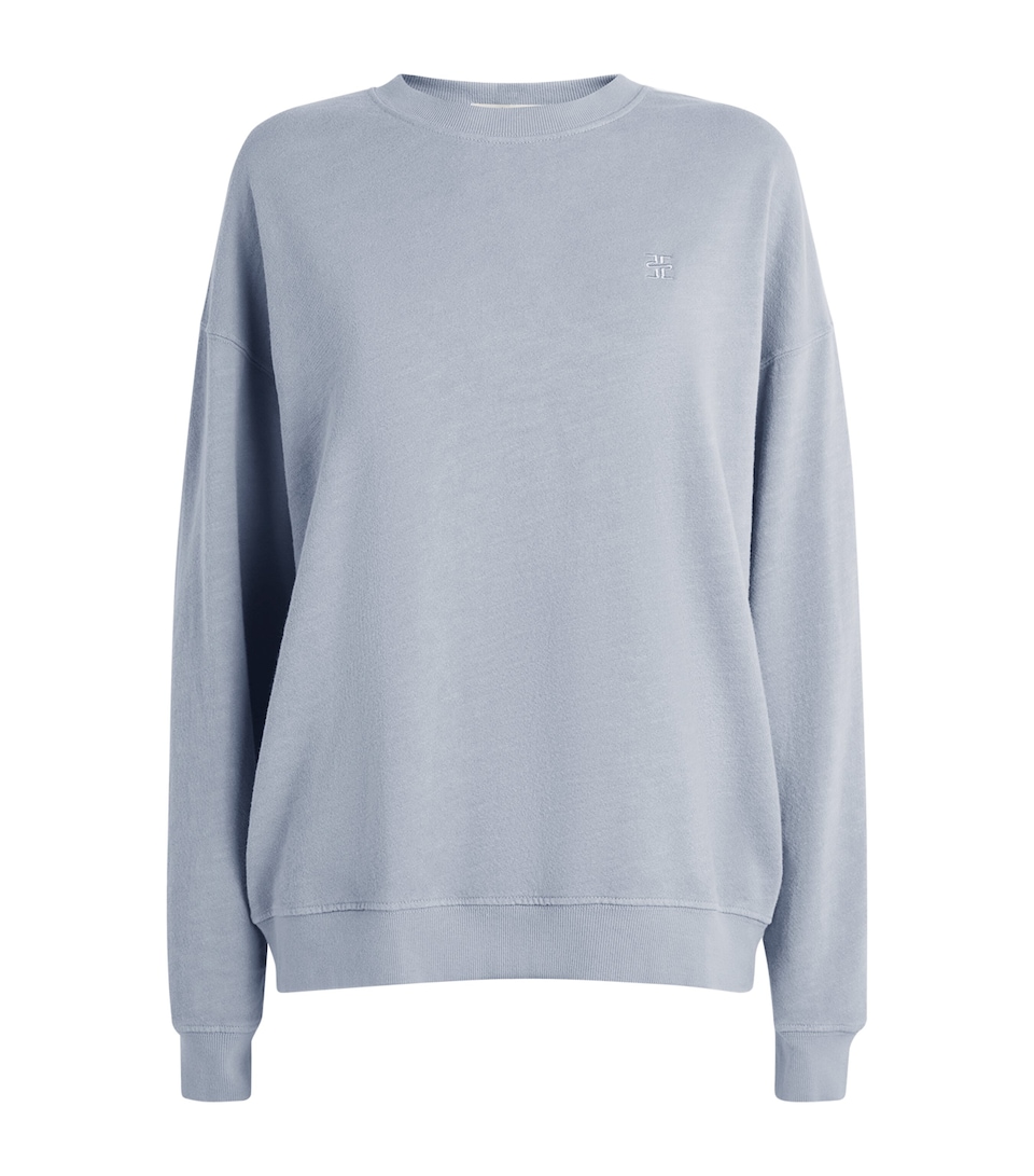 ÉTERNE Womens Cotton Oversized Sweatshirt Slate