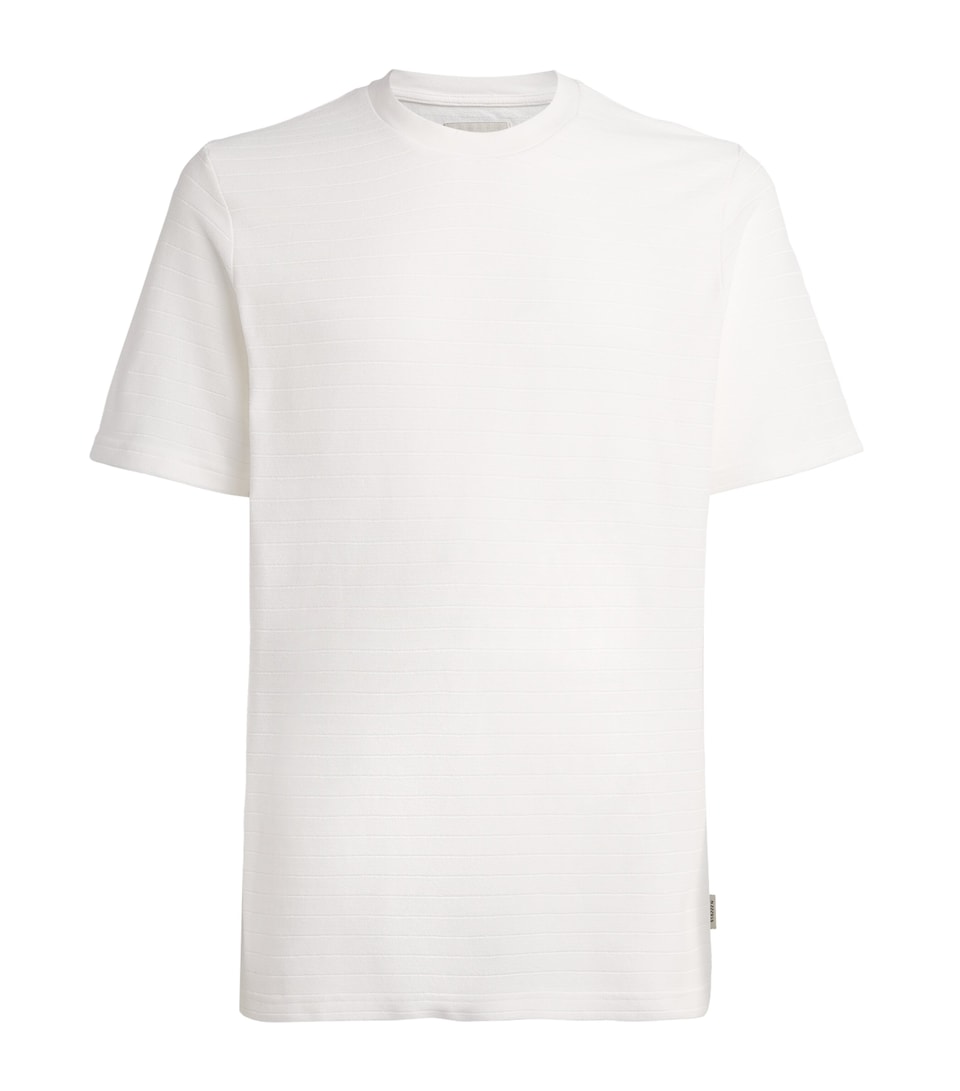 Oliver Spencer Mens Organic Cotton Rib-Knit Lynton T-Shirt Ecru