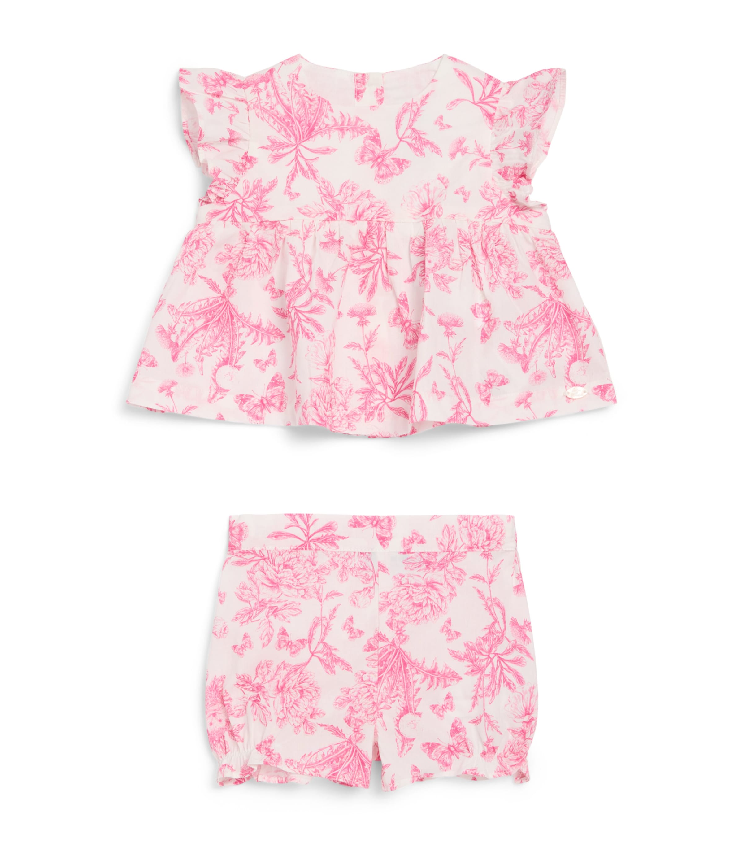 Tartine et Chocolat Cotton Printed Top and Shorts Set (3-18 Months) Hibiscus