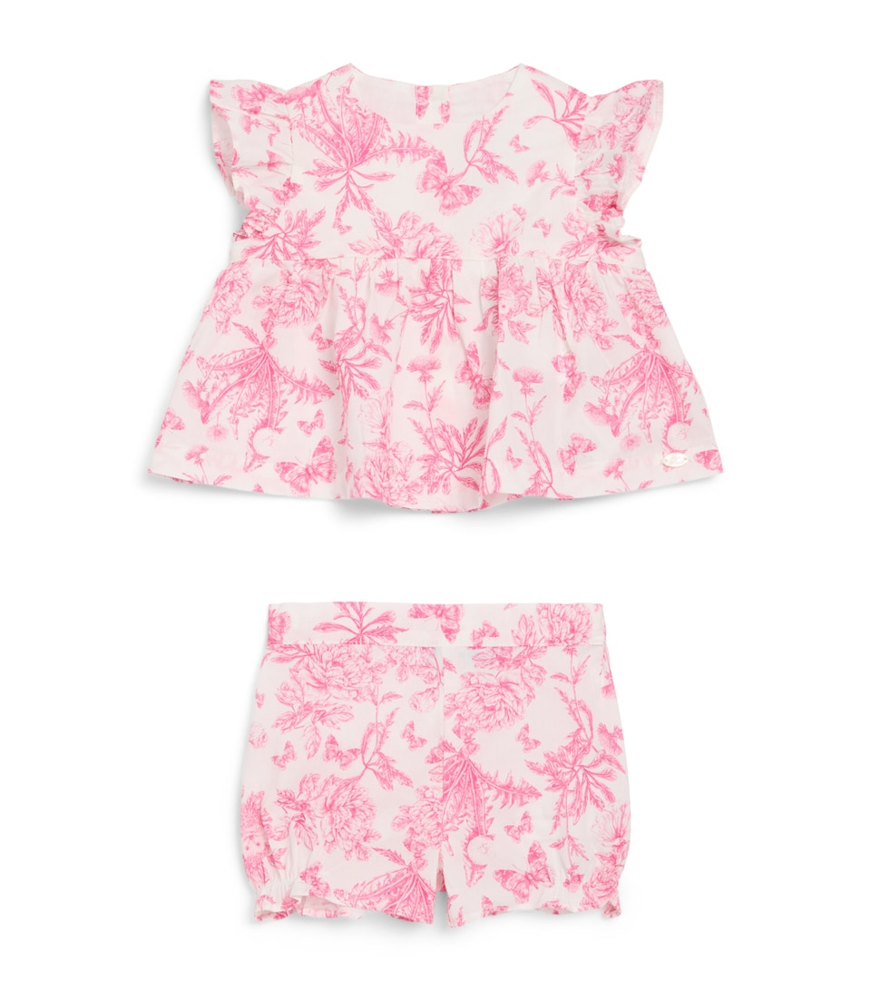 Tartine et Chocolat Cotton Printed Top and Shorts Set (3-18 Months) Hibiscus