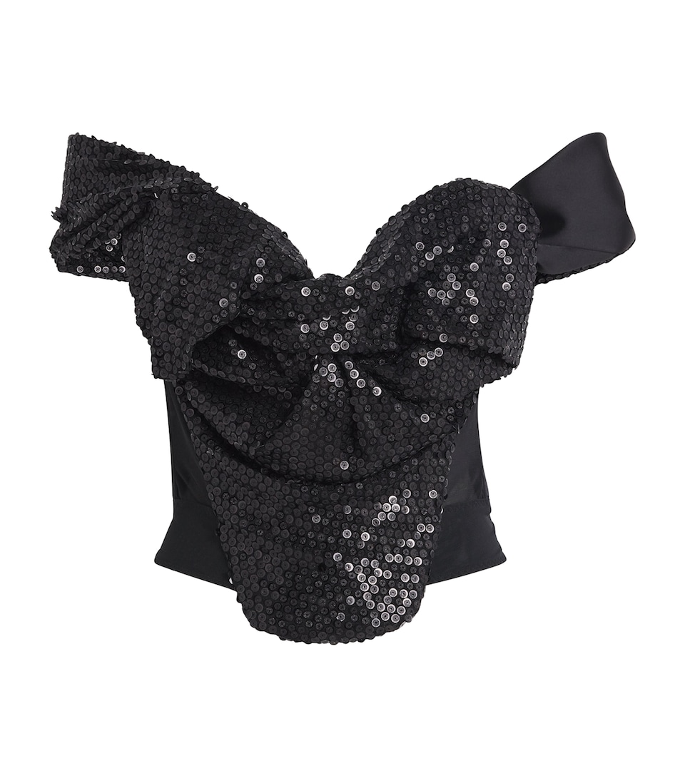 Sequin Bow Corset Top