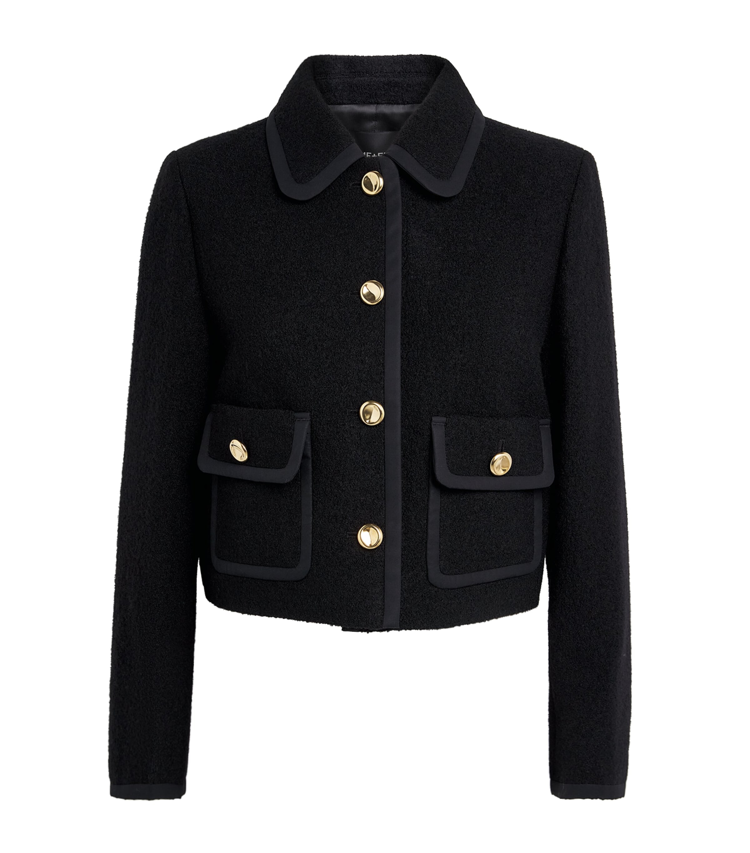 ME+EM Womens Wool Cropped Jacket Black