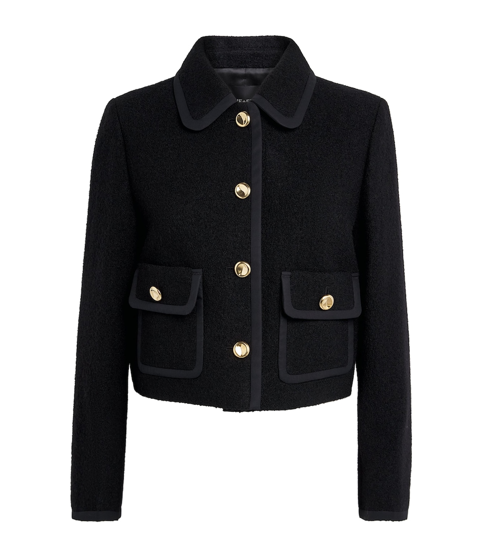 ME+EM Womens Wool Cropped Jacket Black