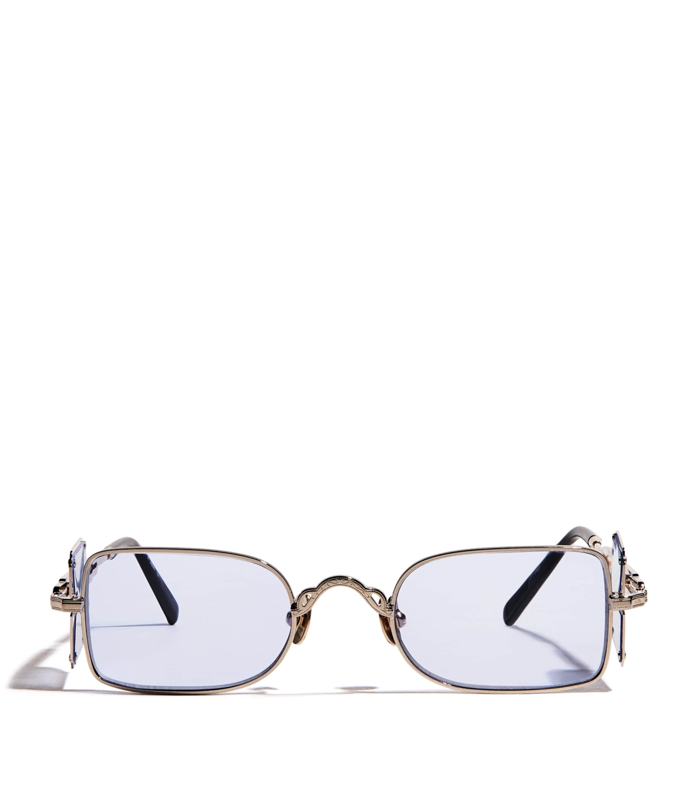 Matsuda 10611H Square Sunglasses Pale Gold Café Blue