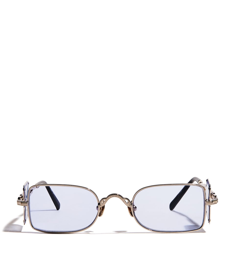 Matsuda 10611H Square Sunglasses Pale Gold Café Blue