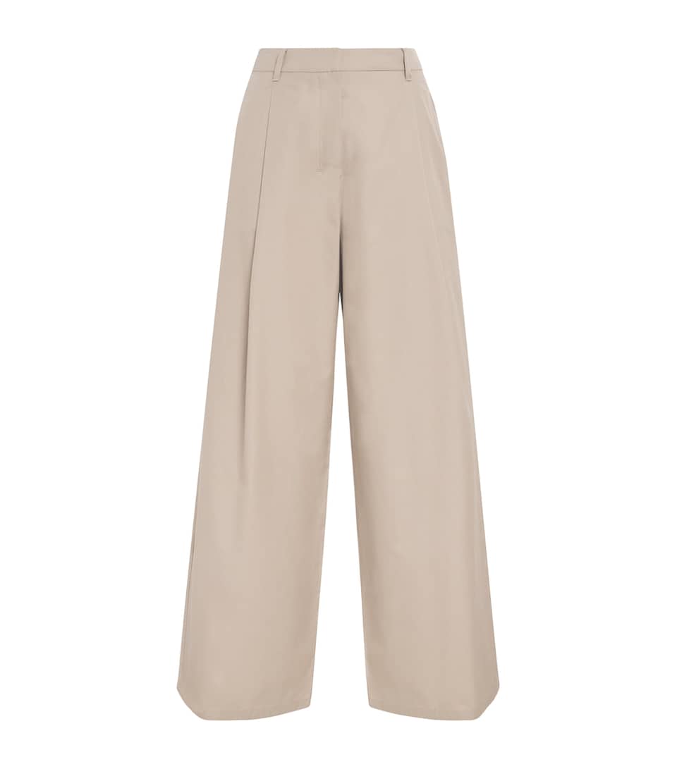 Cotton Poplin Wide-Leg Nora Trousers