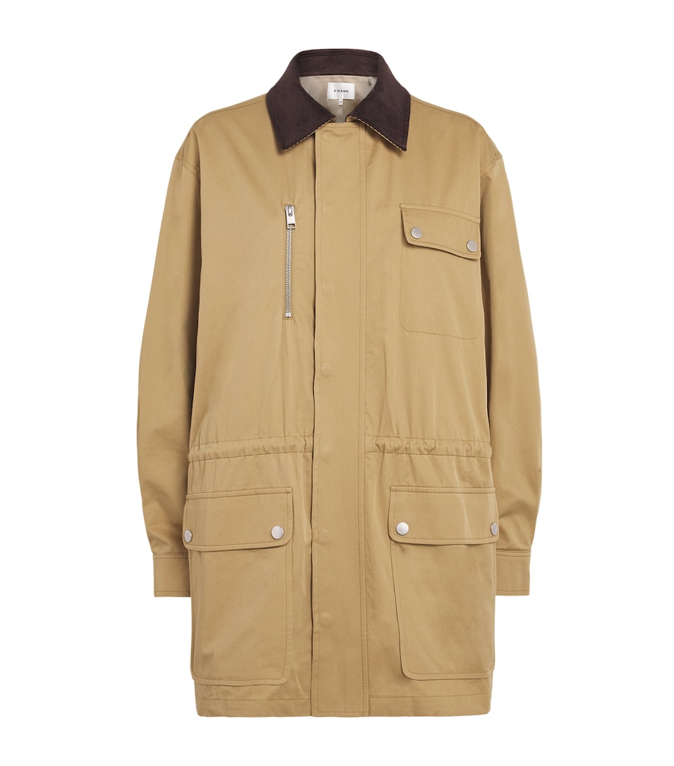 FRAME Womens Cotton Twill The Safari Jacket Khaki