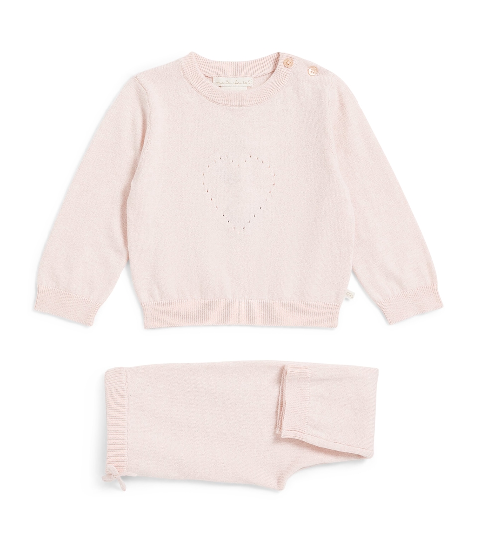 Marie-Chantal Heart Sweater and Sweatpants Set (18 Months) Pink