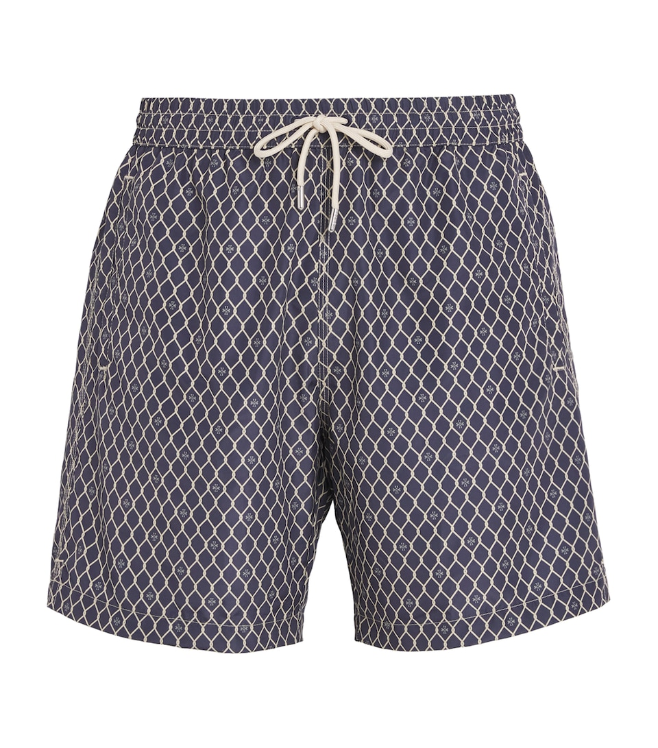 Diamond Print Bermuda Swim Shorts
