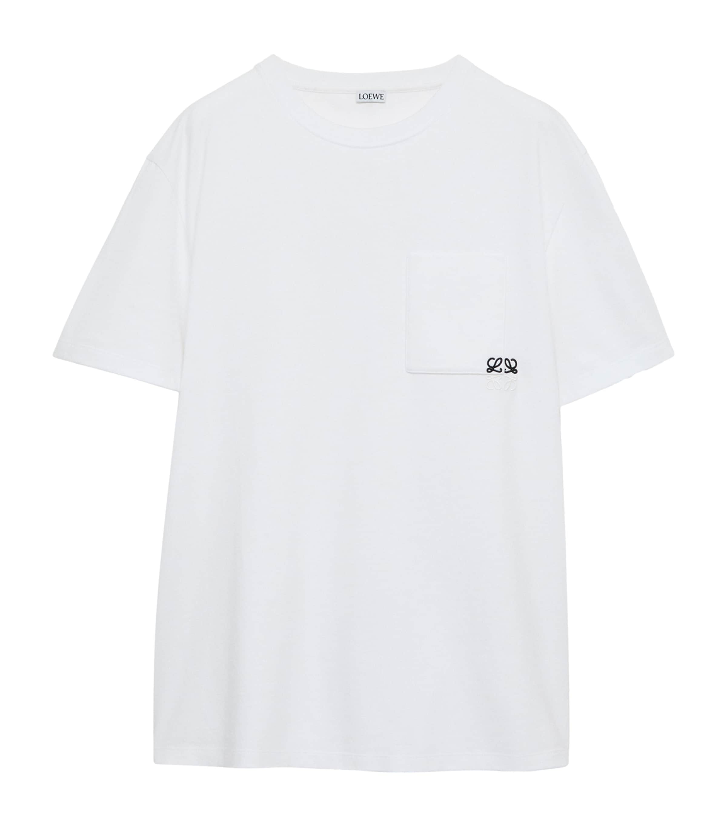 LOEWE Mens Pocket Anagram T-Shirt White