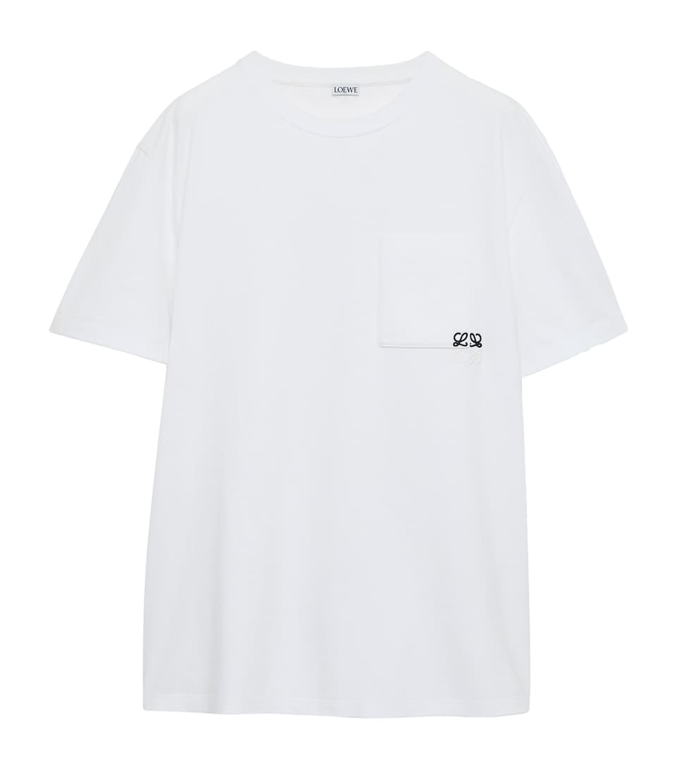 LOEWE Mens Pocket Anagram T-Shirt White