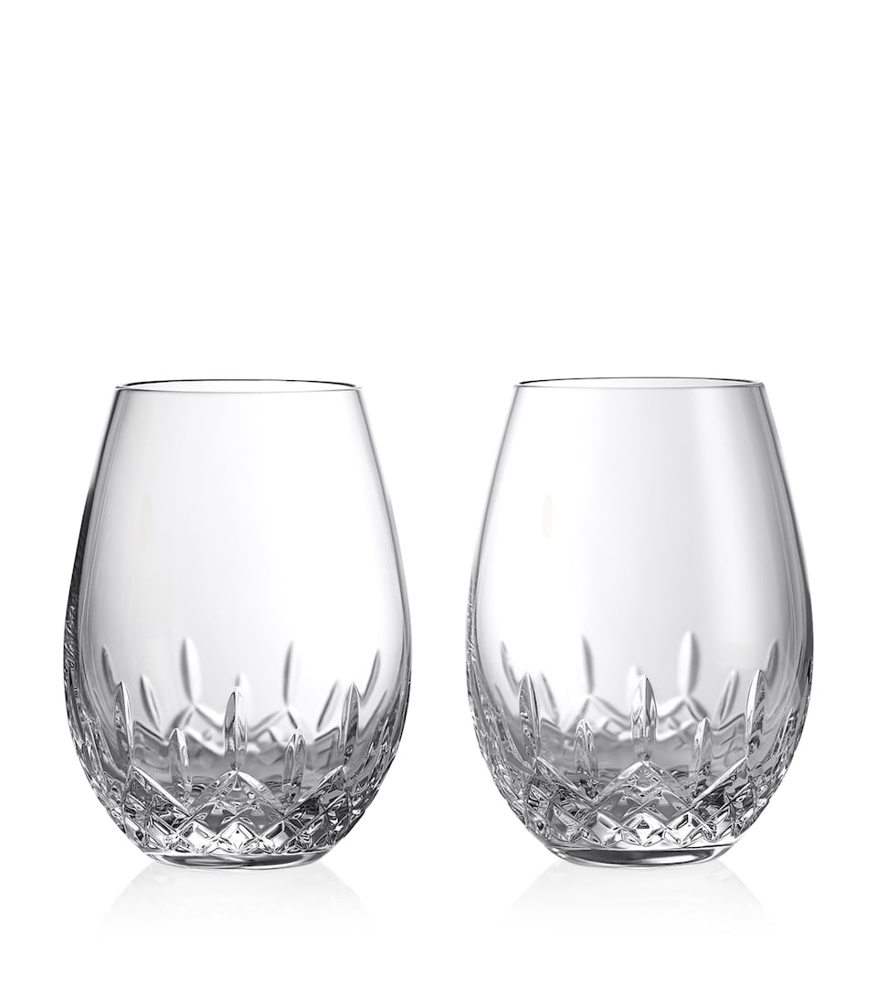 Waterford Lismore Essence Stemless Red Wine Glasses (Set of 2) Clear