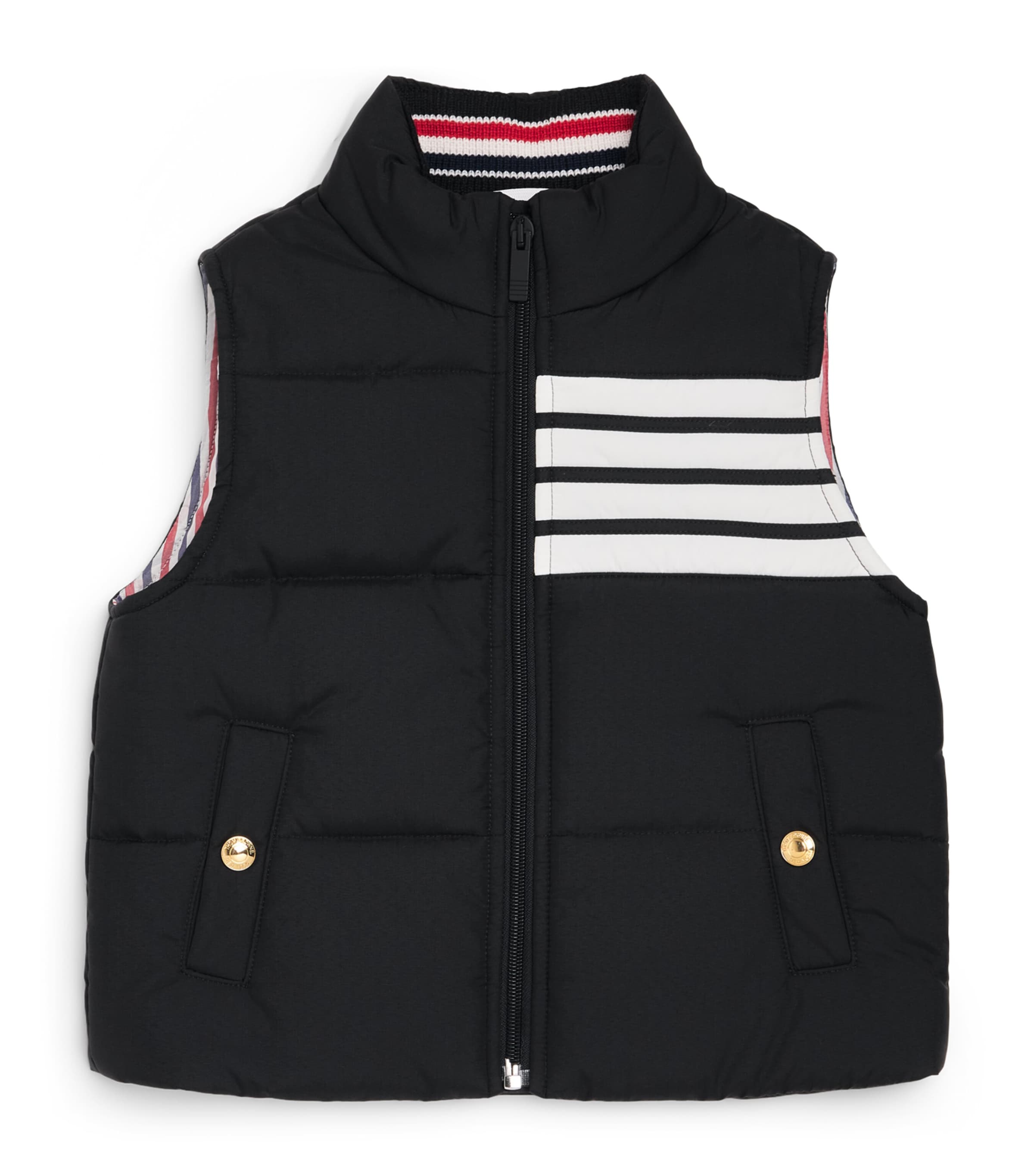 Thom Browne Kids Down 4-Bar Puffer Gilet (2-12 Years) Black