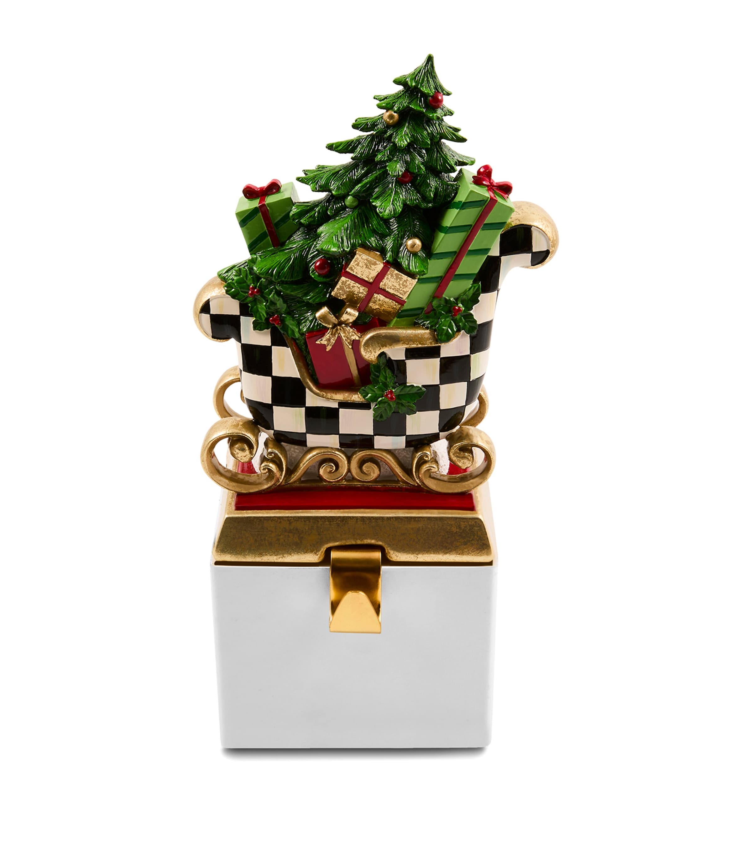 MacKenzie-Childs Westminster Sleigh Stocking Holder Black