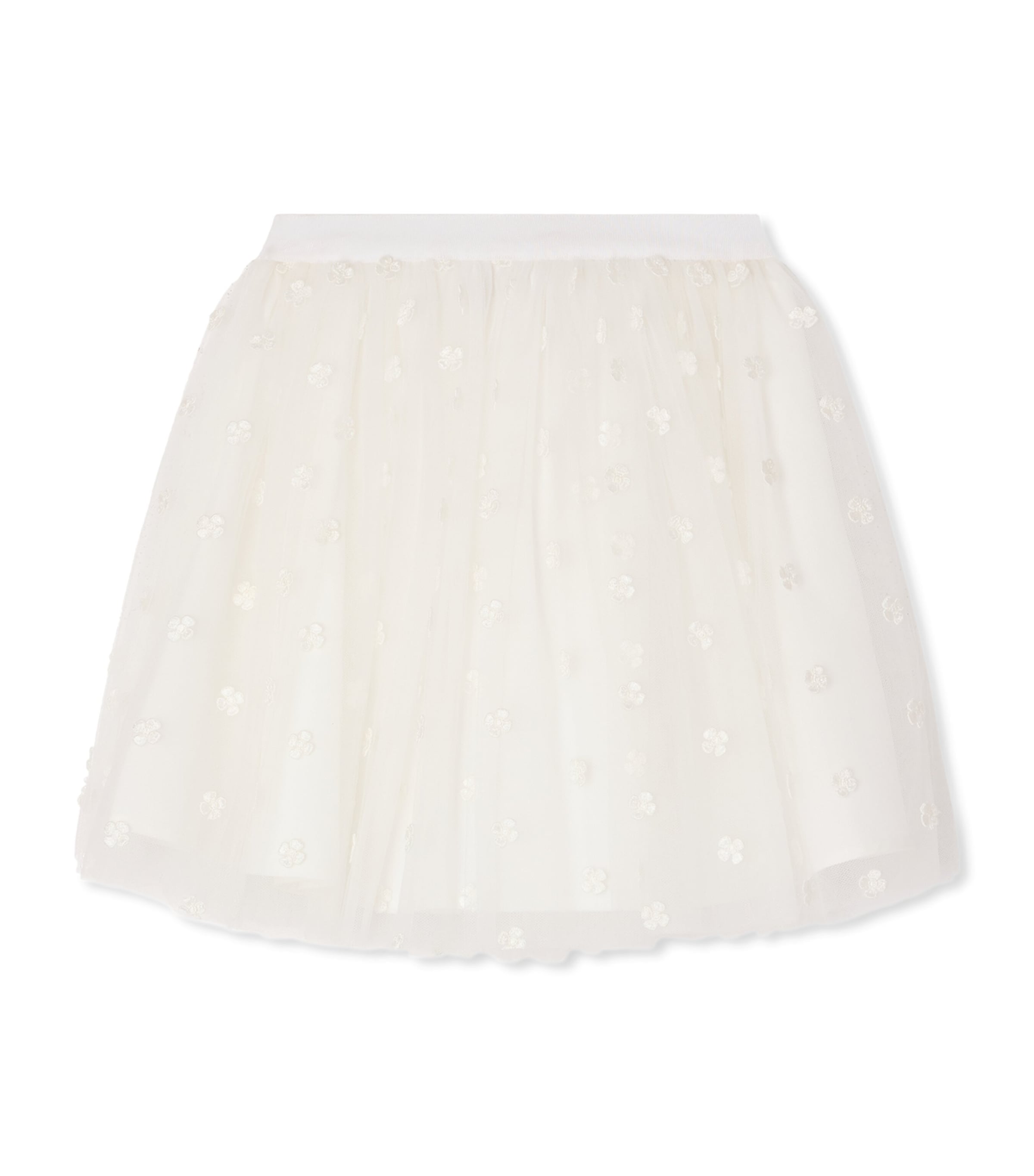 Bonpoint Cotton Tulle Skirt (10-14 Years) Blanc Naturel
