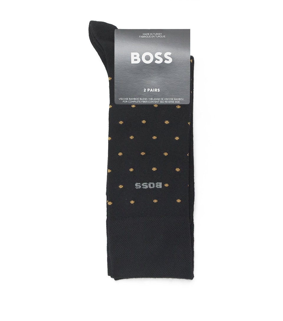 BOSS Mens Jacquard Logo Socks (Pack of 2)