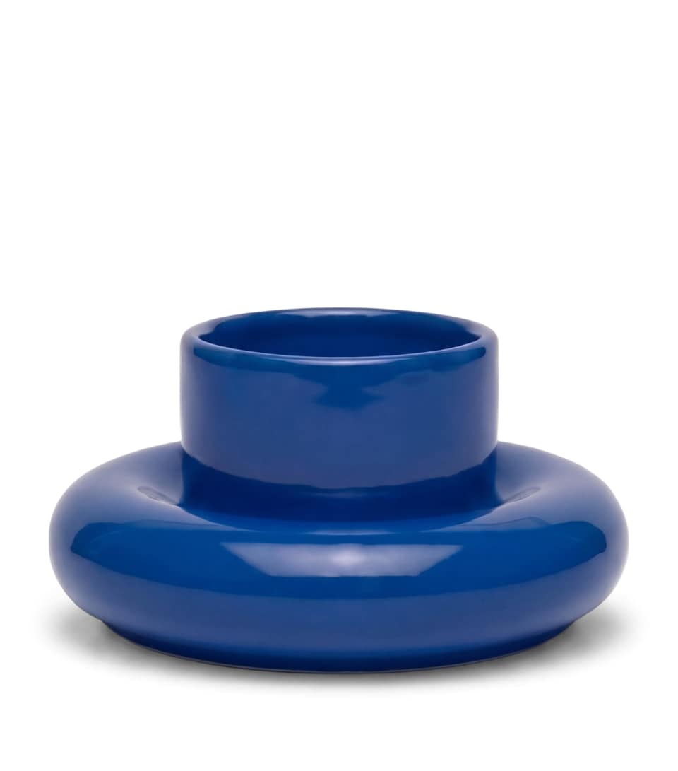 Gustaf Westman Glazed Ceramic Chunky Cup and Saucer Blue