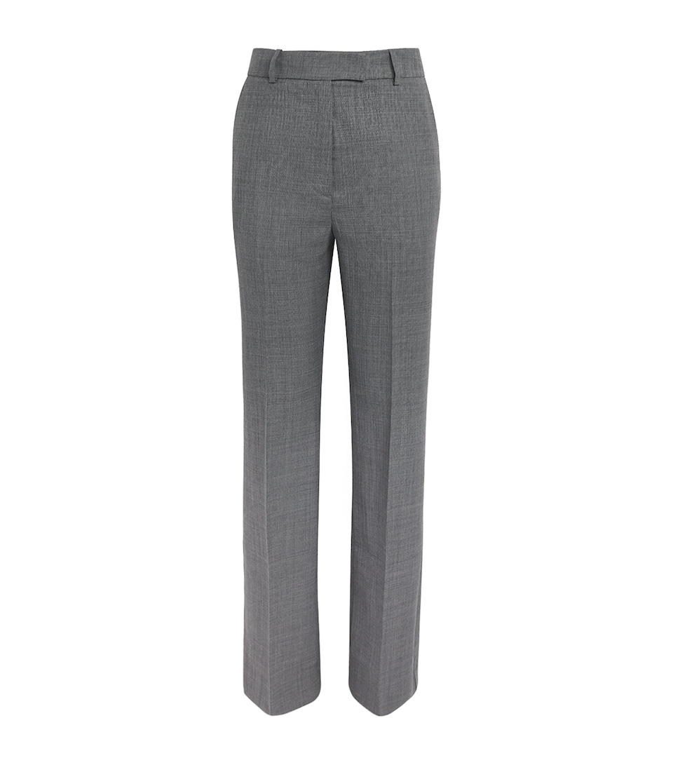 GANNI Womens Wool-Blend Straight Trousers Phantom