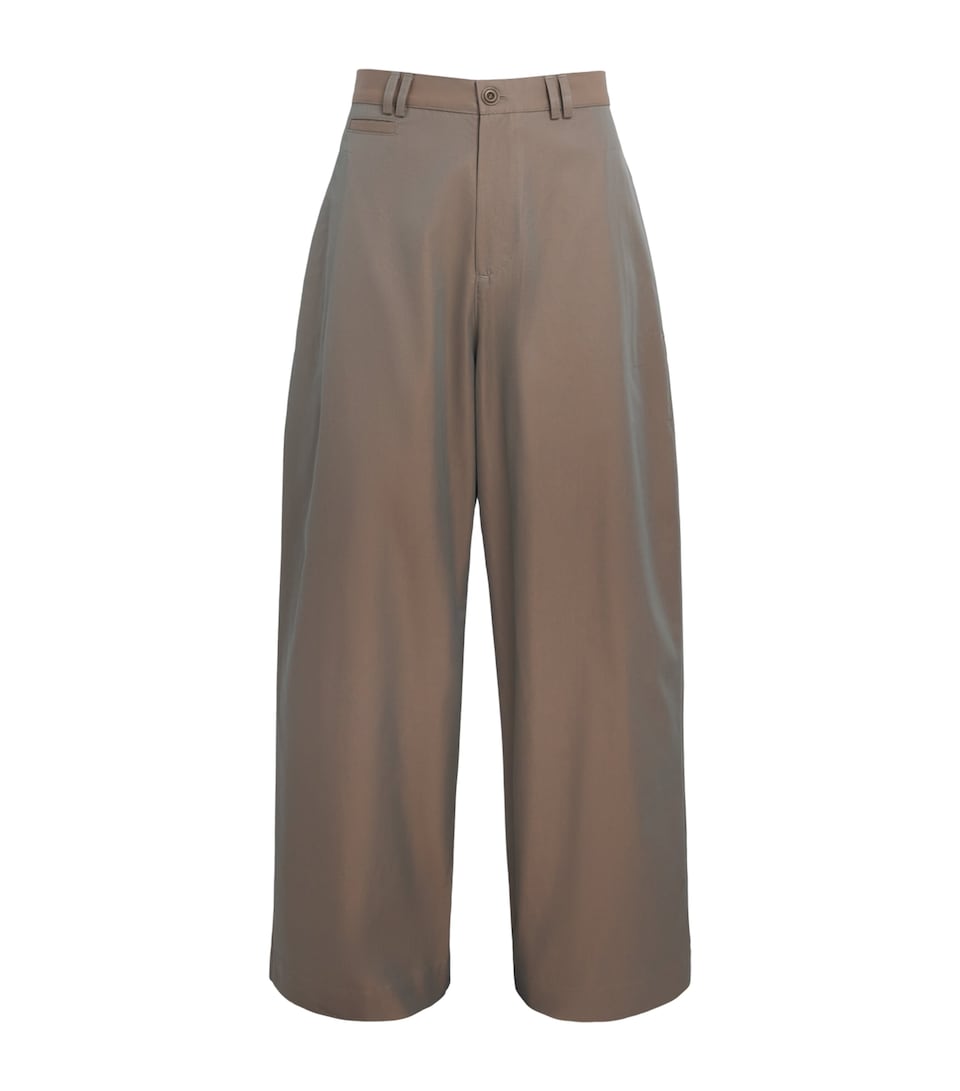 Sage Nation Mens Bebington Wide-Leg Trousers Tropical Taupe