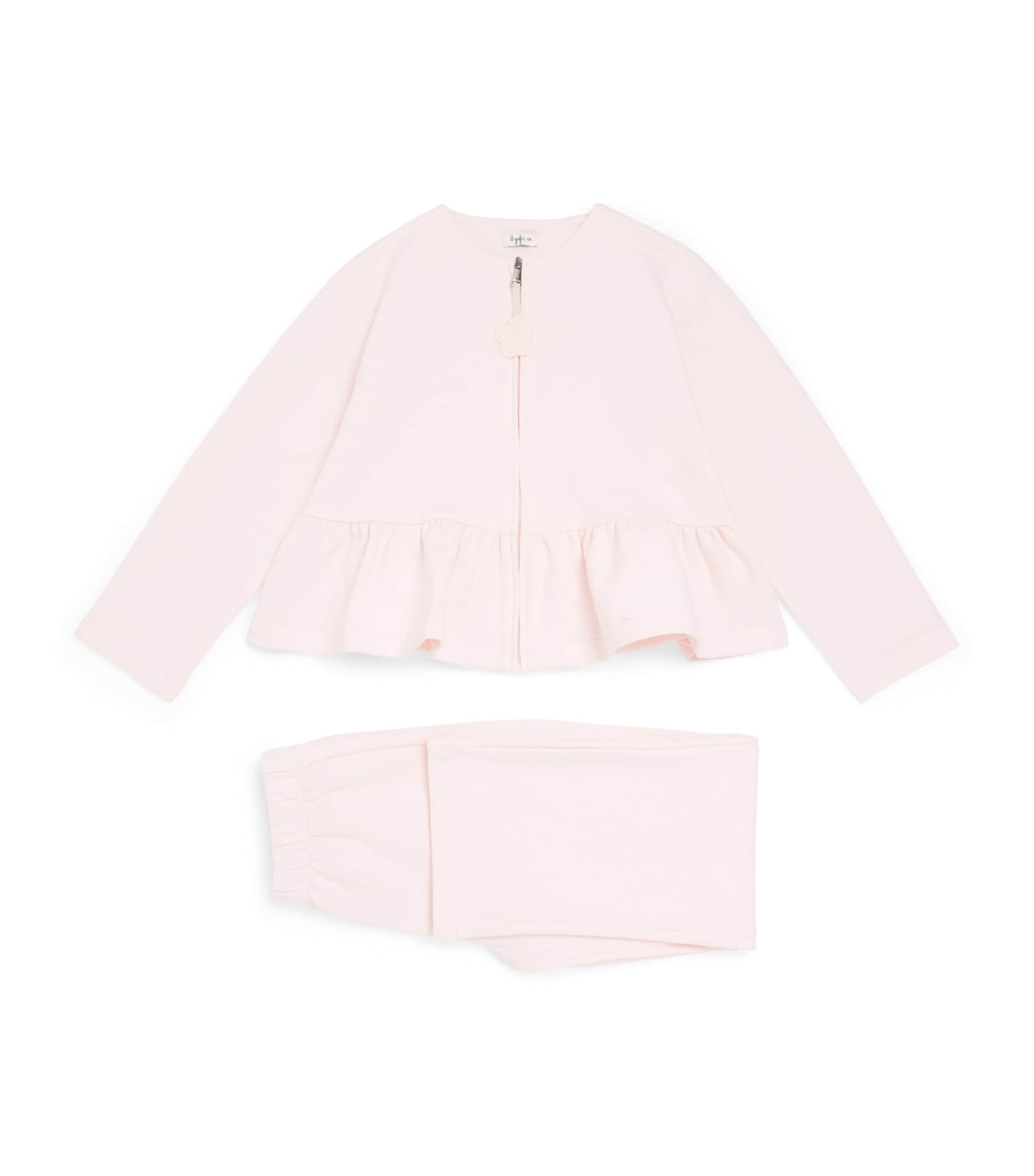 Il Gufo Stretch-Cotton Sweatshirt and Trousers Set (6-36 Months) Pink