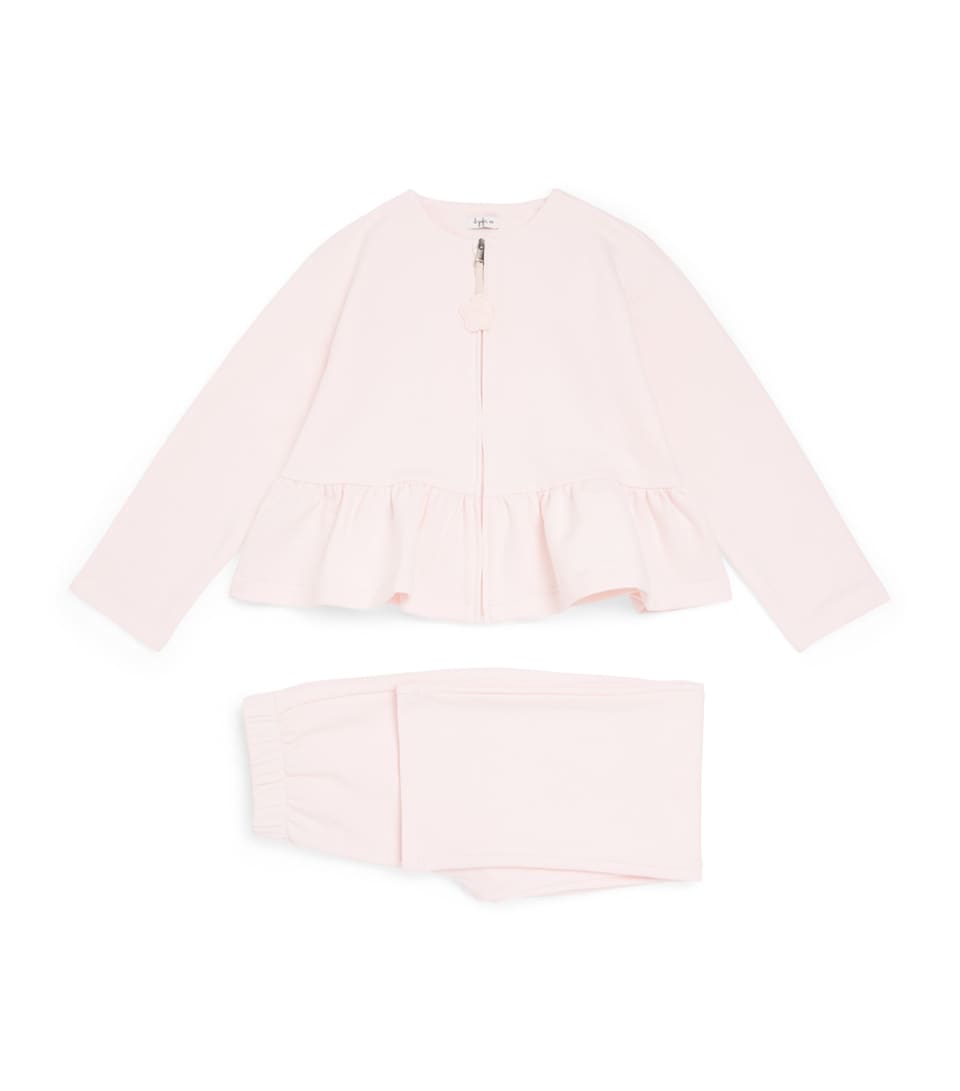 Il Gufo Stretch-Cotton Sweatshirt and Trousers Set (6-36 Months) Pink