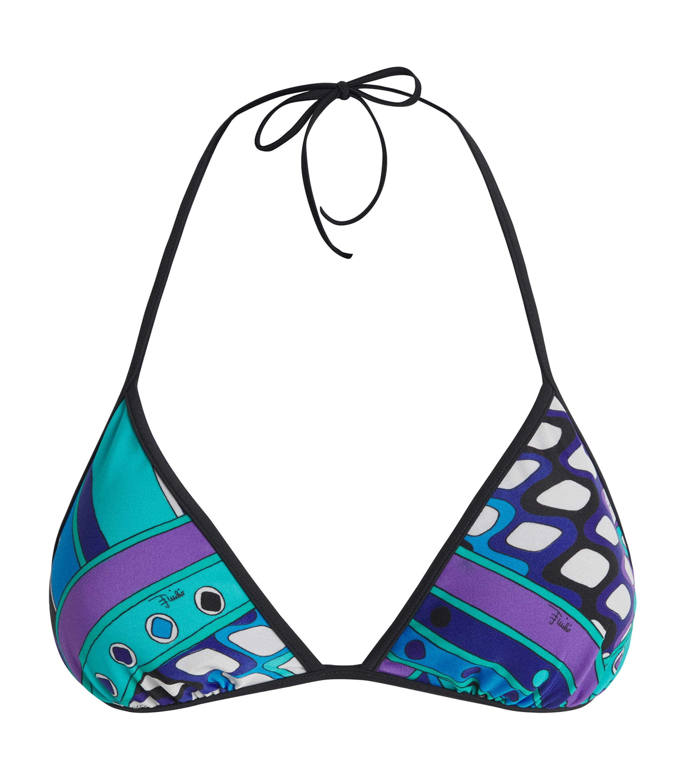 PUCCI Womens Vivara Triangle Bikini Top Turquoise