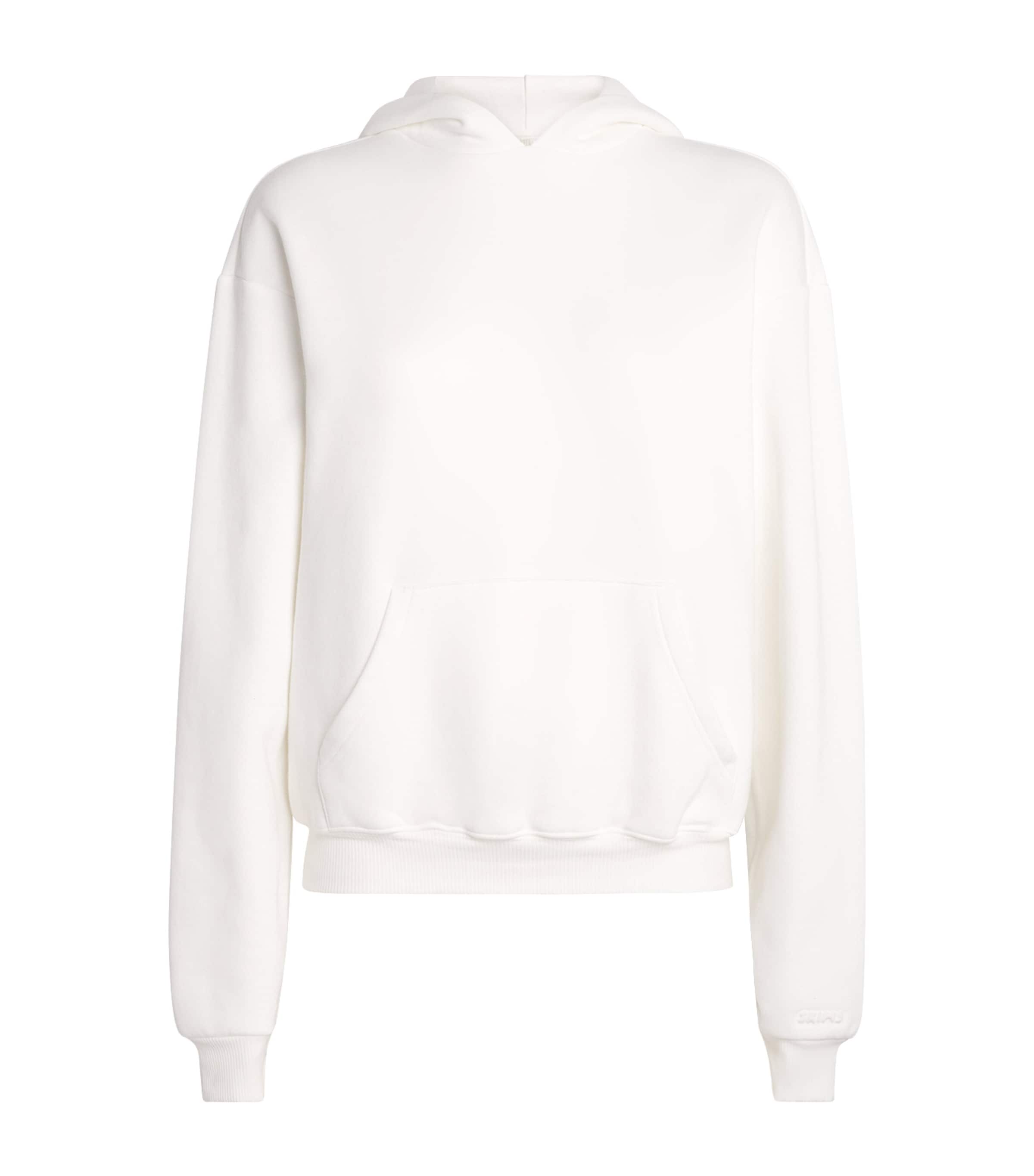 Skims Womens Cotton-Blend Fleece Classic Hoodie Marble