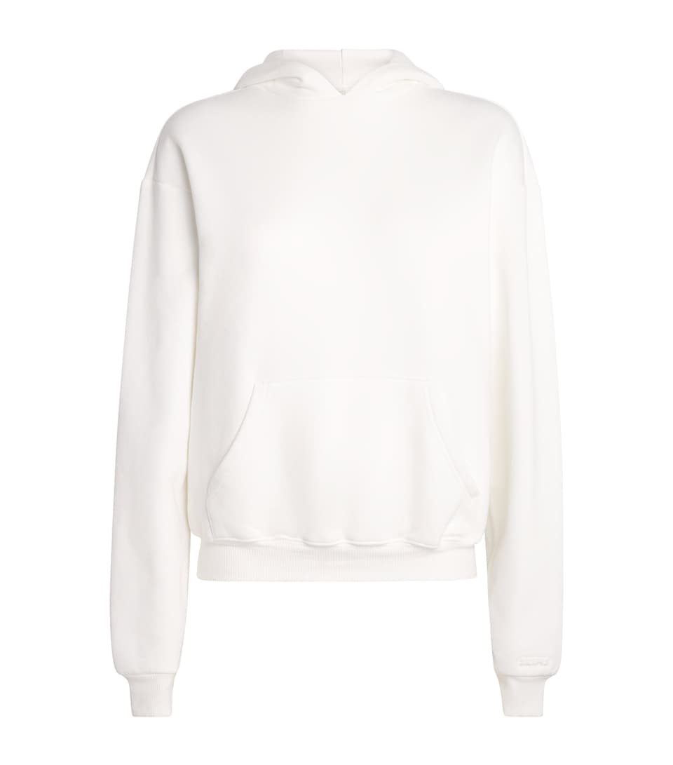 Skims Womens Cotton-Blend Fleece Classic Hoodie Marble