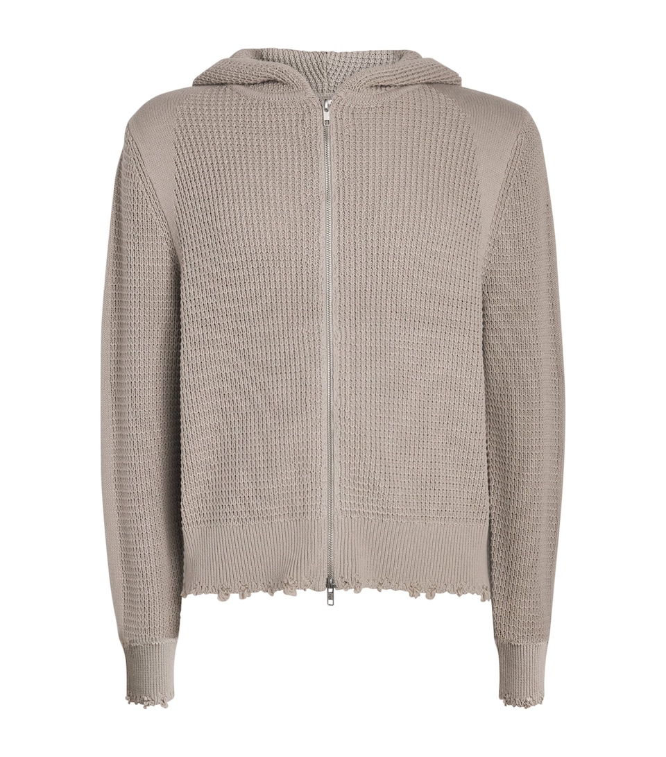 Won Hundred Mens Cotton Glasgow Zip-Up Hoodie Warm Gray