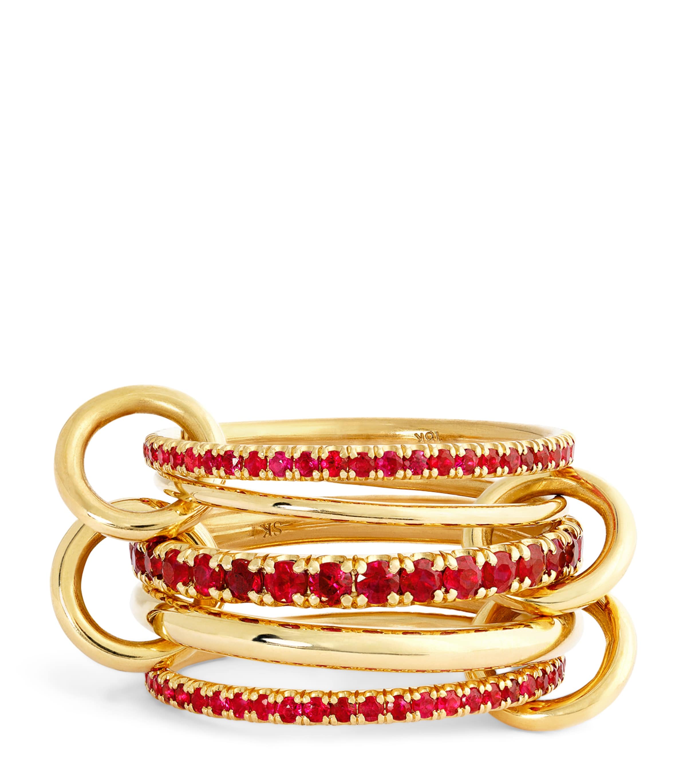 Yellow Gold and Ruby Aquarius Ring