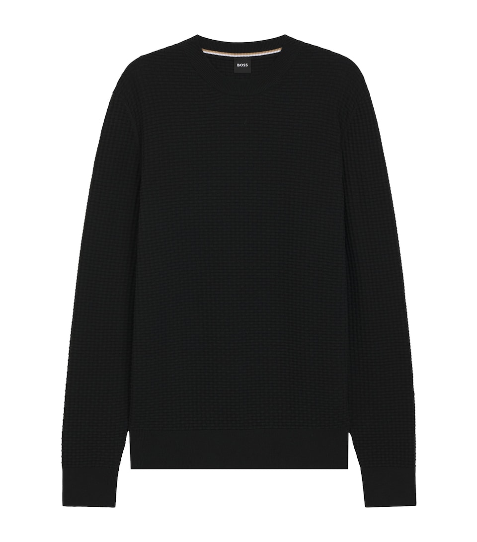 BOSS Mens Cotton Textured Sweater