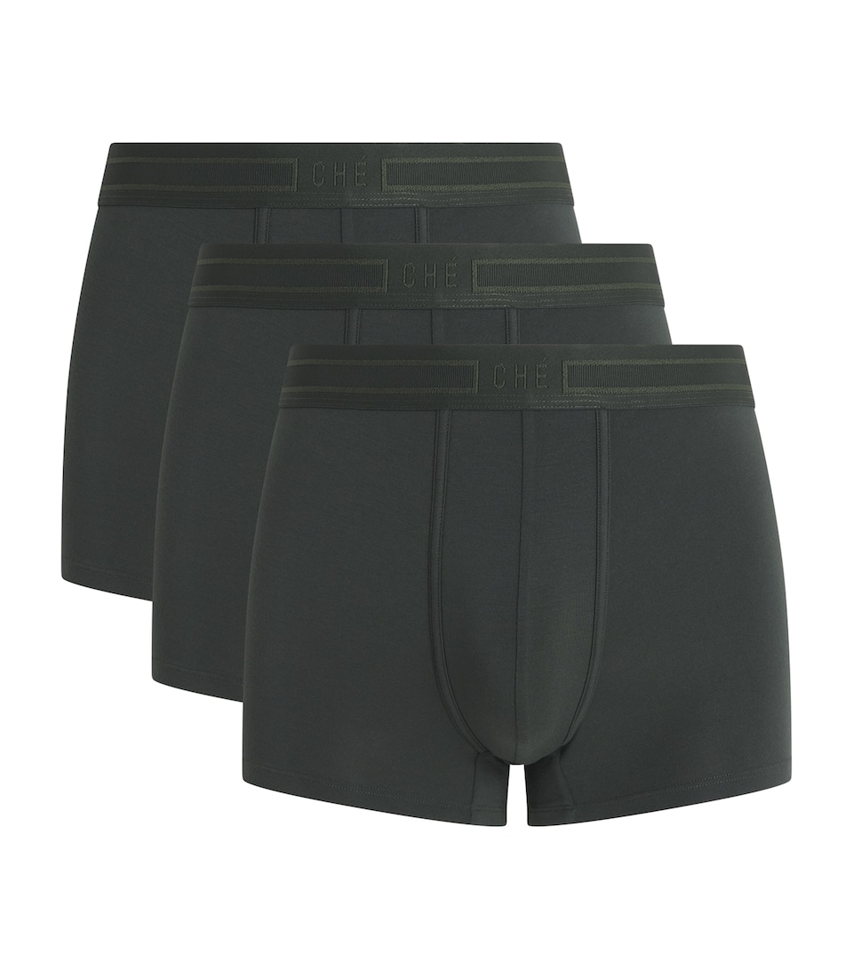 CHÉ Mens Modal-Blend Trunks (Pack of 3) Pine Green