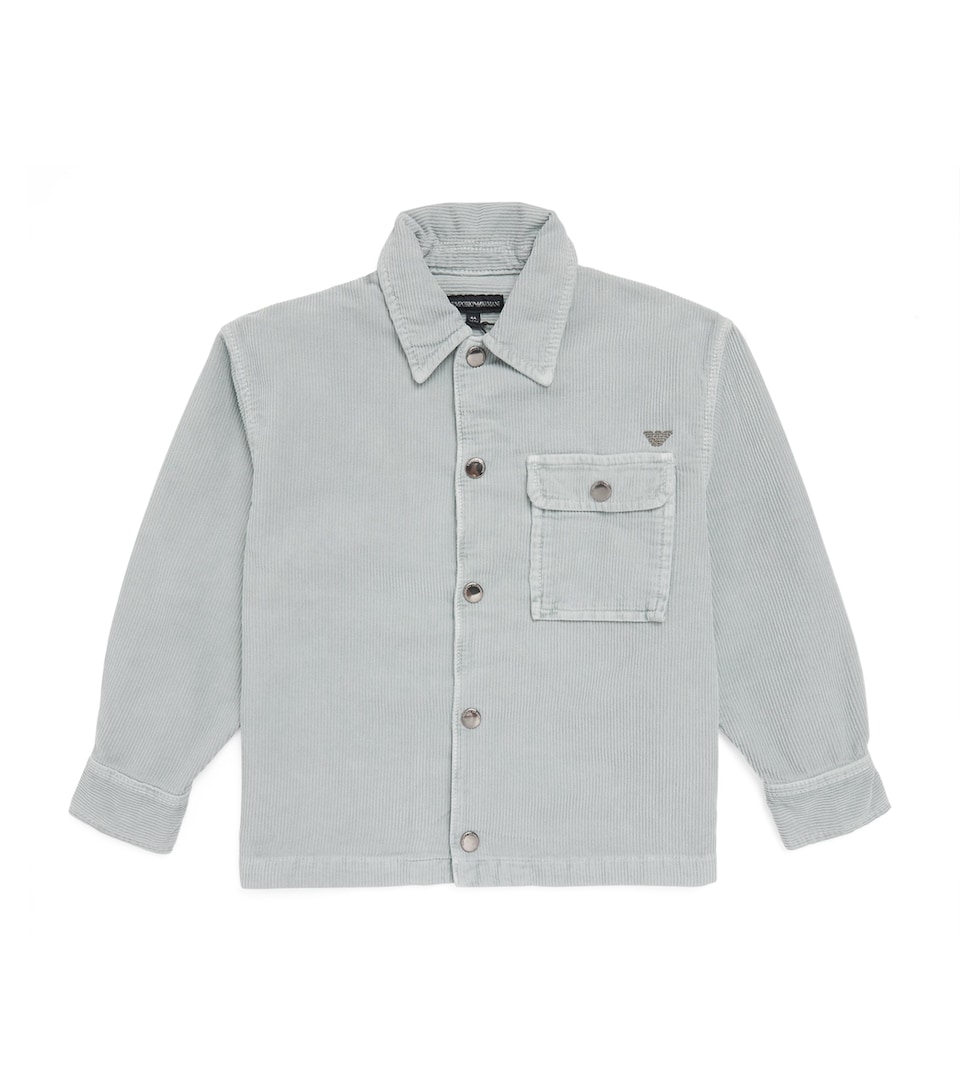 Emporio Armani Kids Corduroy Overshirt (4-16 Years) Iceberg Green