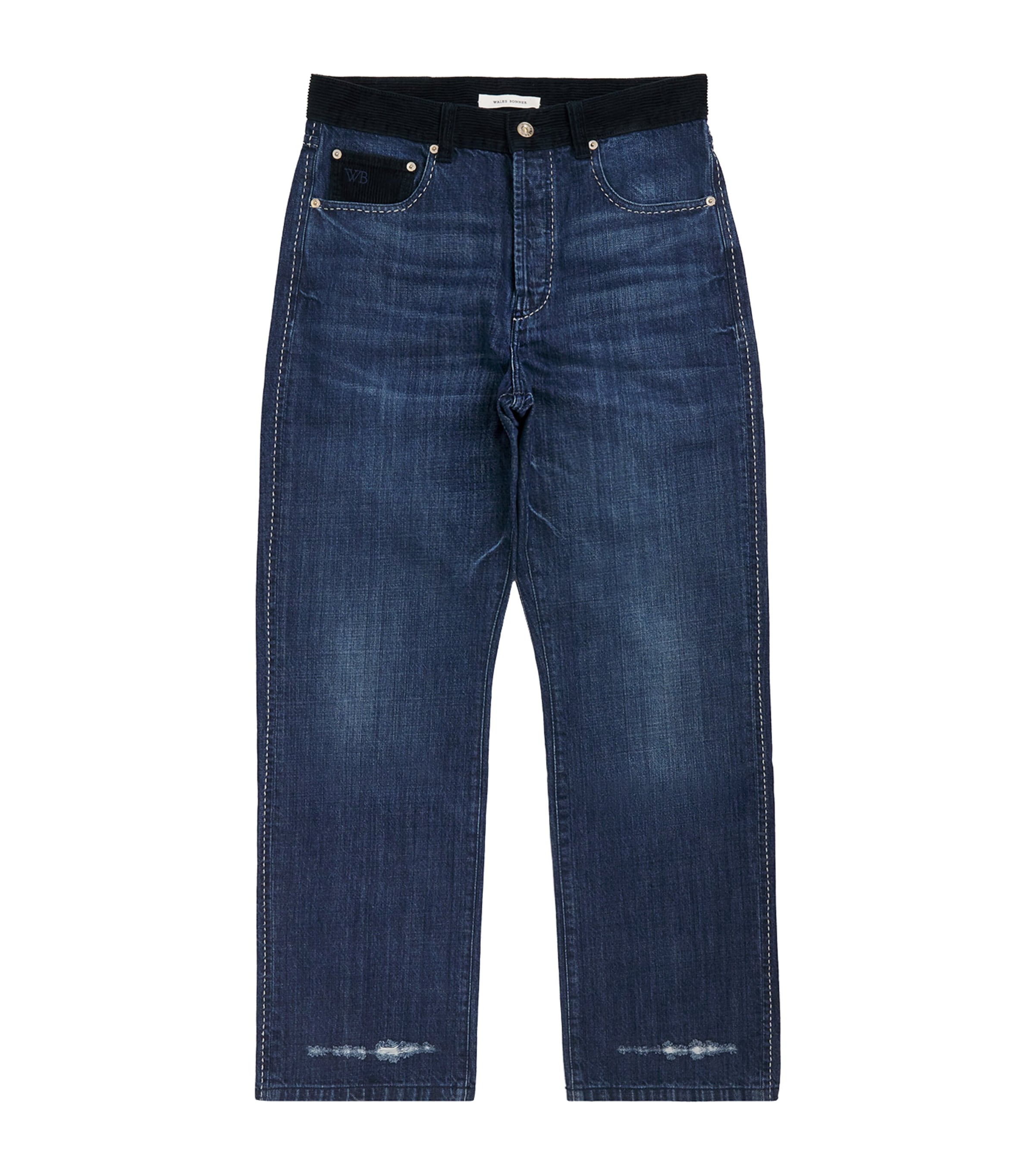 Wales Bonner Mens Studio Straight Jeans Indigo Vintage Wash
