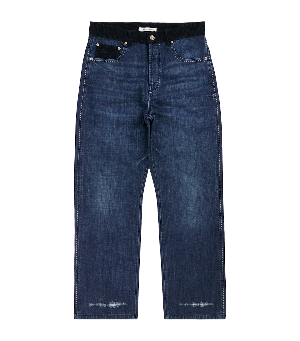 Wales Bonner Mens Studio Straight Jeans Indigo Vintage Wash